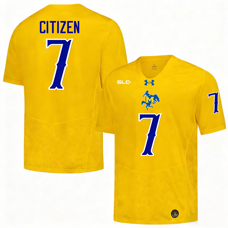 McNeese Cowboys #7 Tre'Vonte Citizen College Football Jerseys,Uniforms-Gold